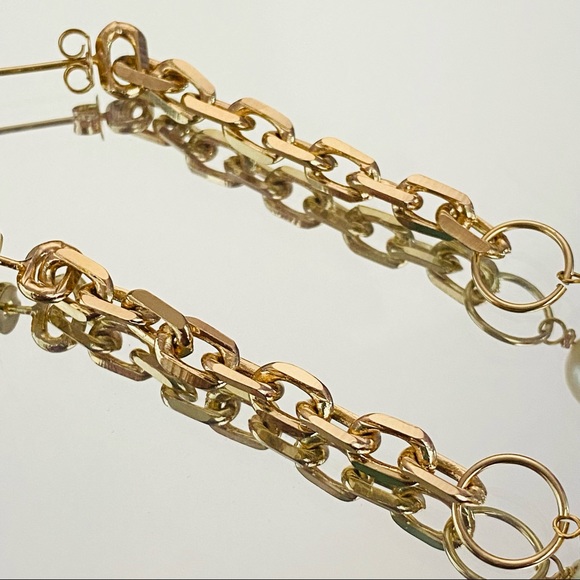 Gold Paper Clip Earrings - Picture 8 of 11